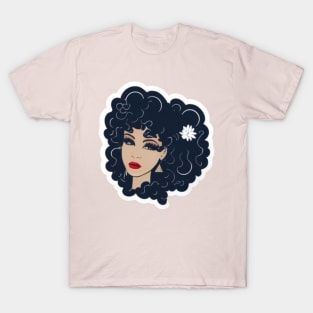 girl with black hair sticker T-Shirt